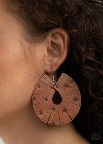 Paparazzi Earrings - Palm Islands - Brown