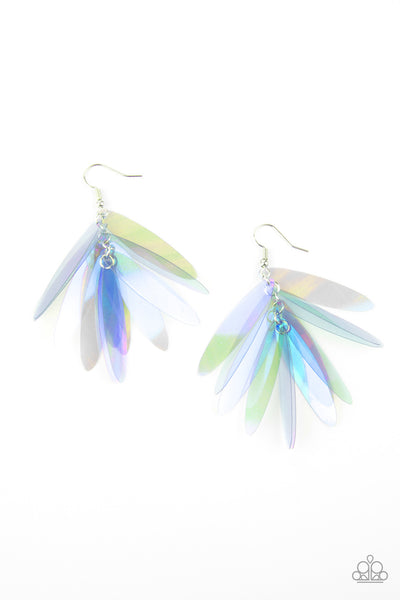 Paparazzi Earrings - Holographic Glamour - Blue