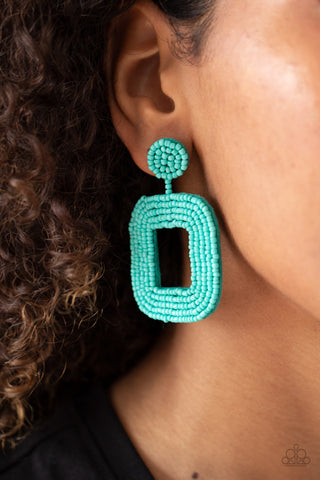 Paparazzi earrings - Beaded Bella - Blue