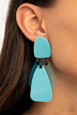 Paparazzi earrings -All FAUX One - Blue