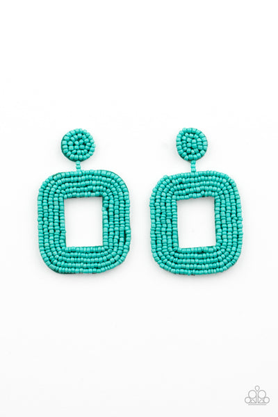 Paparazzi earrings - Beaded Bella - Blue